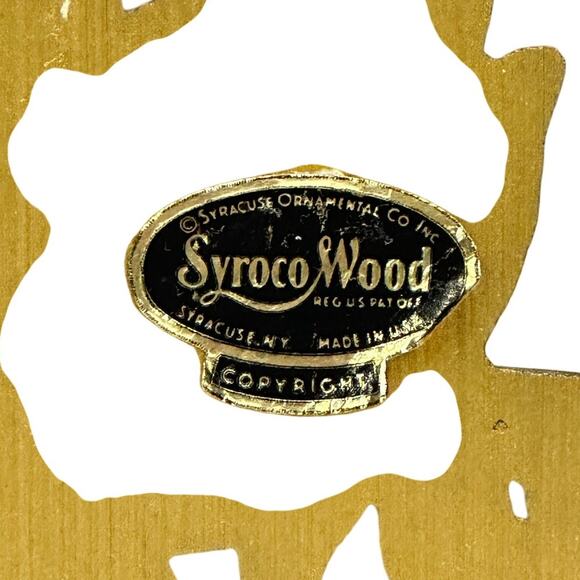 Syroco Carved Wooden Floral Gold Hollywood Regency MCM Retro Style Wall Art-3 - Picture 9 of 11